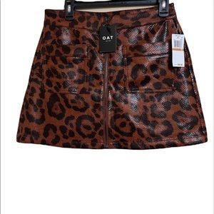 Oat New York Animal Print Nylon Mini Skirt Size 29